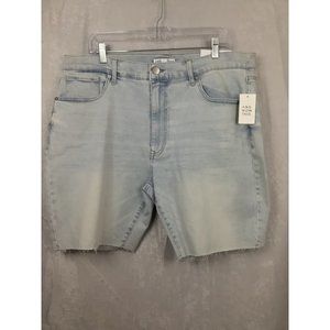 And Now This Men's Light Blue Stretch Denim Frayed Hem Jean Shorts Size 38 NWT